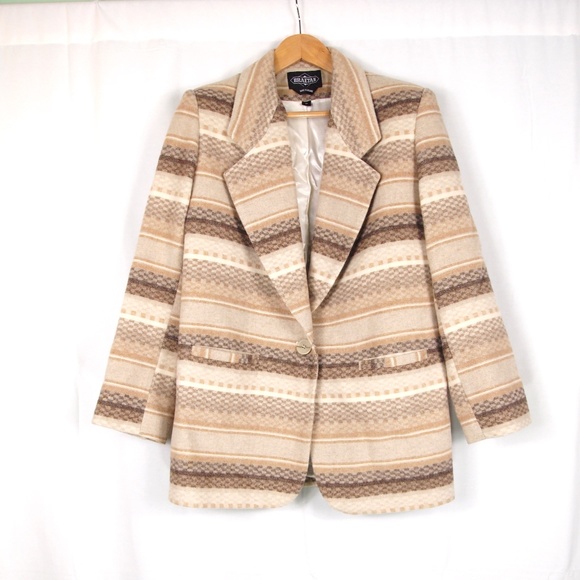 90's Braetan South West Blanket Wool Blend Blazer - Picture 4 of 8